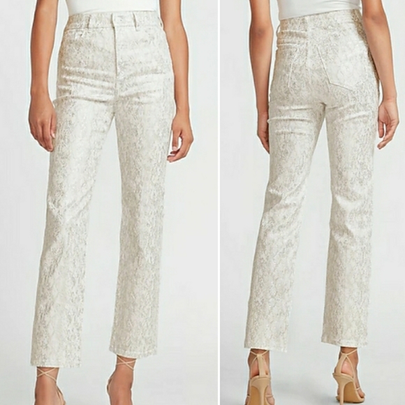 Express Pants - NEW!! Metallic Snakeskin Print Straight Pant